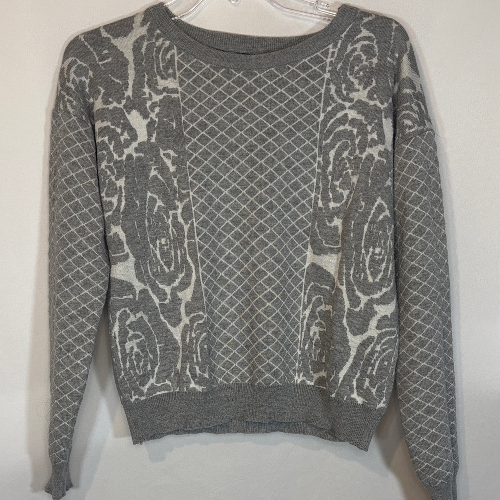Gray Patterned Women's Sweater